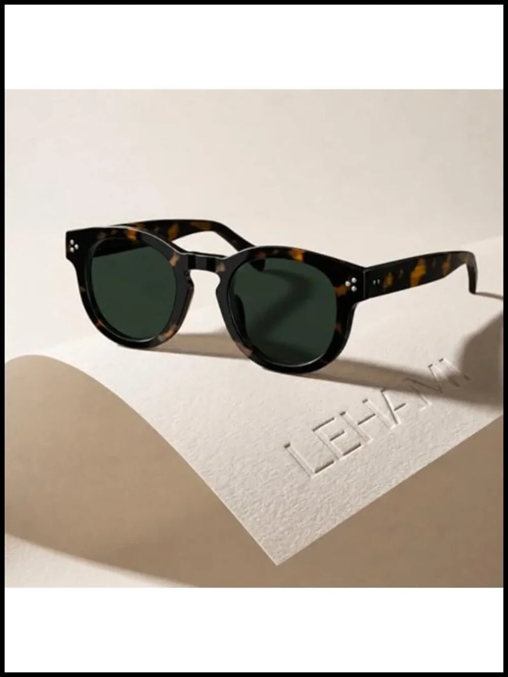 Retro Round Polarized Sunglasses Acetate Frame UV Protection